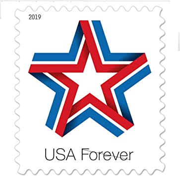 Star Ribbon Strip of 100 Forever First Class Postage Stamps Celebration Patriotic (100 Stamps)