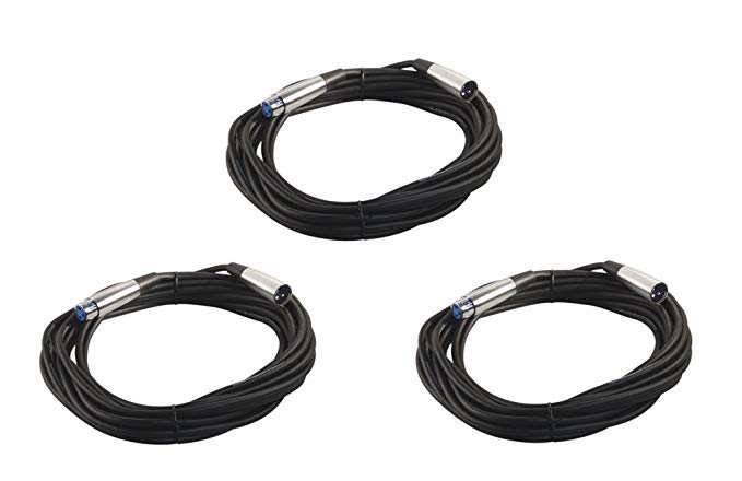 Three Pack Of Your Cable Store 25 Foot XLR 3P Male / Female Microphone Cables