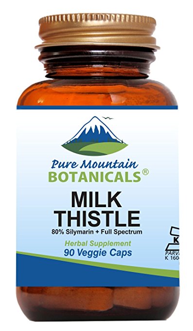 Milk Thistle Capsules - 90 Kosher Vegan Caps Now with Organic Milk Thistles and Potent Silymarin Extract