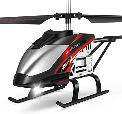Ancesfun RC Helicopter for Kids, Remote Control Alloy Mini Helicopter with Gyro and LED Lights 3.5 Channel, Cool Airplane Indoor & Outdoor for Plane Fans, Toy Gift for Boys 10 11 12 13 14 15 Girls