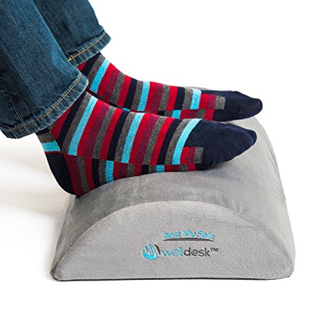 Rest My Sole - Foot Rest Cushion for Under Desk - Foam Footrest Your Feet Will Love at Home or Office - Resilient Pillow Foam, Non-Slip Lower Surface and Low Profile for Optimum Leg Clearance