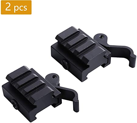 Pinty Medium Profile Picatinny Riser Mount with QD Quick Release, 2-Pack Set, Ideal for Red Dots