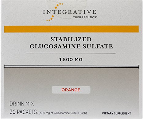 Integrative Therapeutics - Stabilized Glucosamine Sulfate - 1,500 mg - Orange Flavor - Joint Function Support - 30 Packets