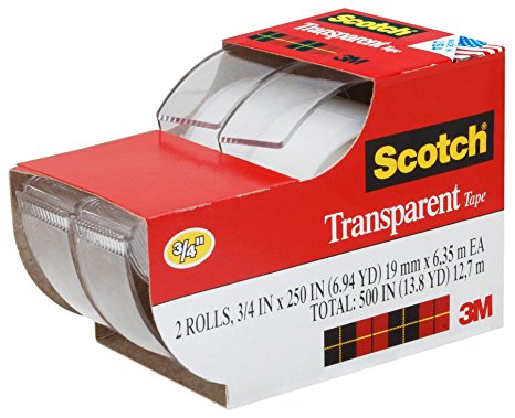 3m 2157ss 3/4" X 250" Scotch® Transparent Tape 2 Count