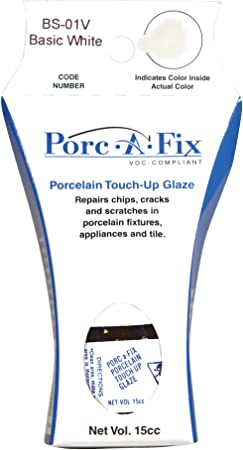 Porc-a-fix BS-01V Porcelain Touch-Up Glaze, Basic White-289583, White