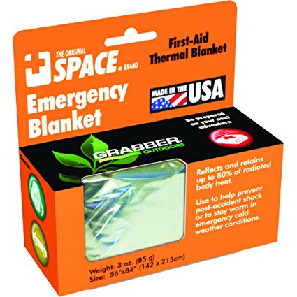Grabber Outdoors The Original Space Brand Emergency Survival Blanket, Silver (Pack of 3)