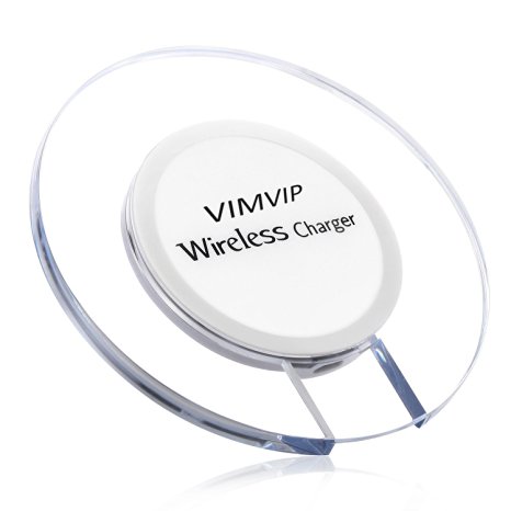 Wireless Charger,VIMVIP® Ultra-Slim Qi Wireless Charging Pad for Samsung Galaxy S7/ S7 Edge / S6 Edge Plus / Note 5 and Other Qi-Enabled Devices-With Fast Cable (White)