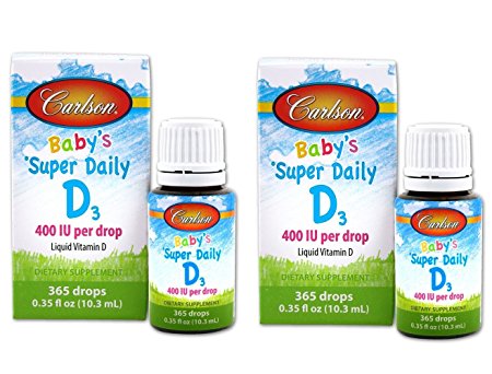 Carlson Super Daily D3 for Baby 400iu Supplement, 0.35 Fluid Ounce (2 Pack) by Carlson Laboratories