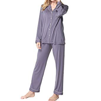 wishpower Pajamas Set Women's Long Sleeve Sleepwear Loungewear Soft Pj Set S-XXL