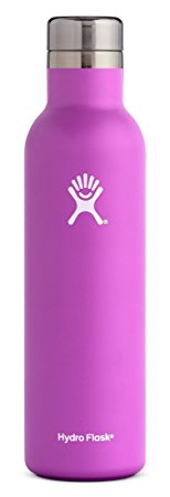 Hydro Flask 25 oz Double Wall Vacuum Insulated Stainless Steel Leak Proof Wine Bottle with BPA Free Cap, Raspberry