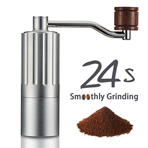 Super Smoothly Manual Coffee Grinder, 24 Seconds Easy Grinding, Upgrade with Double Bearing Stable Grinding, Adjustable Stainless Steel Core, Pure Copper Anti-Static Gasket, Aluminum Alloy Overall Body. Save Your Energy, Enjoy the Best Coffee Grinding Experience, Upscale Gift/Home Kitchen Travel Coffee Maker by COSA MEJOR