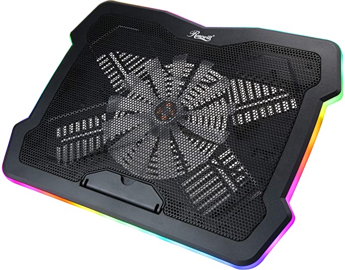 Rosewill RWNB17B 17 inches RGB Gaming Laptop Cooler with Big Quiet Fan. Adjustable Color/Lighting/Fan Speed Modes