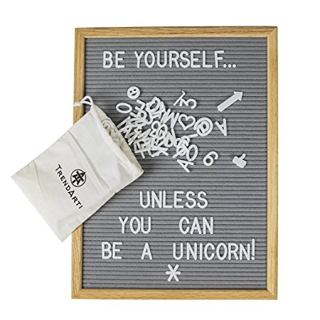 Gray Felt Letter Board with 696 Letters, Numbers & Symbols 16 x 12 inch :: Changeable Letter Board for Quotes, Messages, Displays & More :: Hangs or Stands Alone:: Includes Bonus Storage Bags