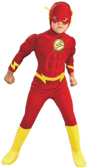Rubies DC Comics Deluxe Muscle Chest The Flash Costume, Large