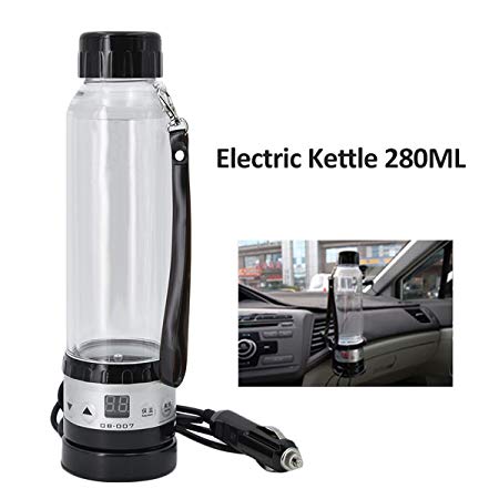 JOYOOO Intelligent Car Electric Kettle 12V, Travel Mugs 280ML,Powered by cigarette lighter charger base and convenient to use, Fast Boiling Water Heating.