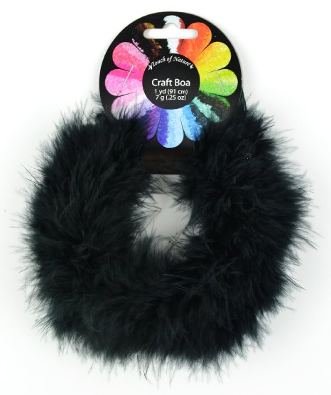Touch of Nature 1-Piece Feather Marabou Craft Boa for Arts and Crafts, 1-Yard, Black