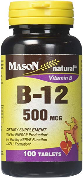 Mason Vitamins B 12 500 mcg Tablets, 60 Count