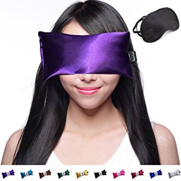 Hot Cold Unscented Eye Pillow and Eye Mask for Sleep, Yoga, Migraine Headaches, Stress Relief. By Happy Wraps - Amethyst