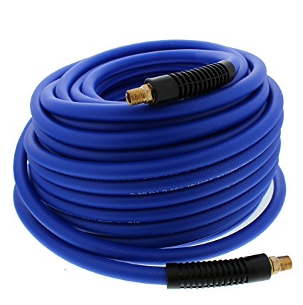 ABN Air Hose – 100’ Feet, All Weather (-22F to 149F), Lightweight, Hybrid, 1/4" Inch MNPT Ends, 3/8" Inch, 300 PSI