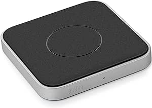 Braun Wireless Charging Pad, Qi-Certified up to 15W Fast-Charging, Matte Silver Aluminium Case, Model BWC02.