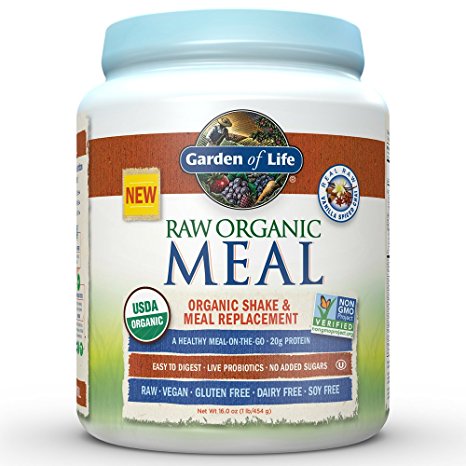 Garden of Life Meal Replacement - Organic Raw Plant Based Protein Powder, Vanilla Chai, Vegan, Gluten-Free, 16 oz (455g) Powder