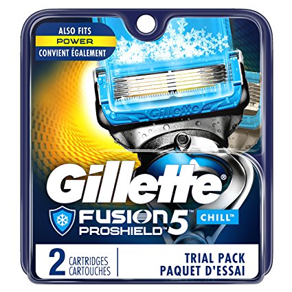 Gillette Fusion5 ProShield Chill Razor Blades for Men Refills, 2 Count, Mens Razors / Blades