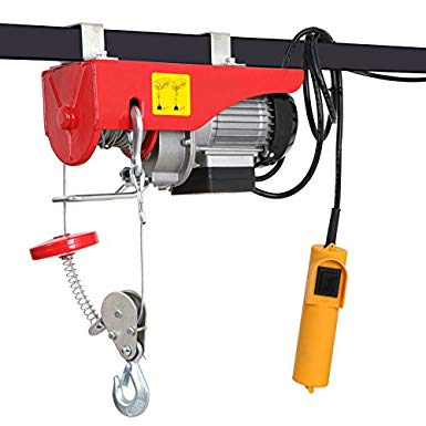 ZENY 440LBS Power Lift Electric Hoist Crane Overhead Lift w/Remote Control Electric Wire Hoist