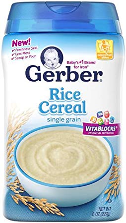 Gerber Cereal Rice, 8 oz (Pack of 2)