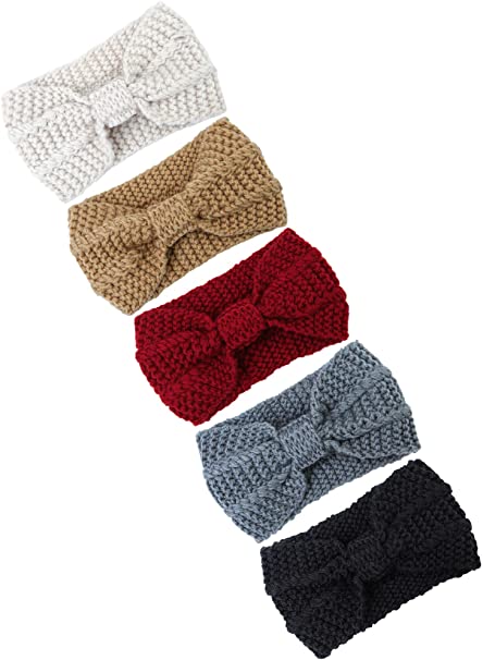 Cooraby Knitted Hairband Crochet Twist Ear Warmer Winter Braided Head Wraps for Women Girls