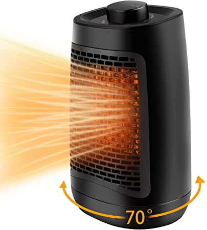 Space heater, 1200W Portable Electric Space Heater, Up to 200sq, 3 Modes Adjustable, Tip-Over and Overheat Protection, Fast Heat in 3s, PTC Heating Space heaters for Indoor Use (Black)