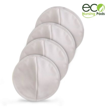 Washable Nursing Bra Breast Pads, Organic Cotton with Hemp, Reusable Cup-Shaped 4 Pack (2 Pair) by EcoNursingPads