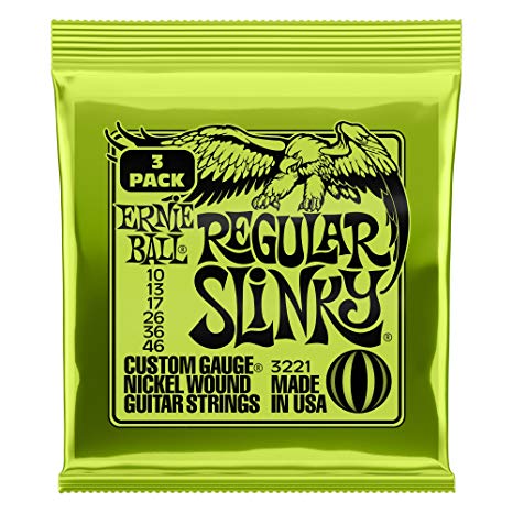 Ernie Ball 3221 Regular Slinky Nickel Wound Strings, 3 Pack.010 - .046