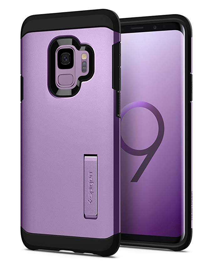 Galaxy S9 Case Spigen Tough Armor with Kickstand - Reinforced Kickstand and Heavy Duty Protection and Air Cushion Technology for Samsung Galaxy S9 (2018) - Lilac Purple