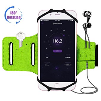 VUP Running Armband for iPhone 8/8Plus 7/7 Plus /6/6S Plus, Samsung Galaxy S8/S8 Plus/S7/S7 edge for Cycling Gym Jogging Running Holder Green (For 4" to 5.5" Phone).
