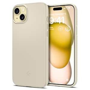 Spigen Thin Fit Back Cover Case Compatible with iPhone 15 Plus (TPU   Poly Carbonate | Mute Beige)