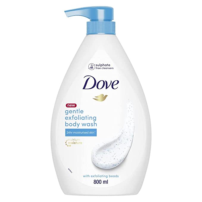 Dove Gentle Exfoliating Nourishing Body Wash, Mild Cleanser Moisturizes Skin, Balances Ph, For All Skin Type, 800 ml