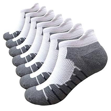 Men's Low Cut Running Sock Cotton 3/7 Pack Performance Comfort No Show Athletic Cushion Socks Tab L and XXL