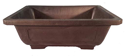Rectangle Mica Bonsai Training Pot - Superior To Plastic - Won't break from freezing or dropping like clay, earthenware or ceramic (Exterior Dimensions 9 1/2 x 7 x 3 3/8)