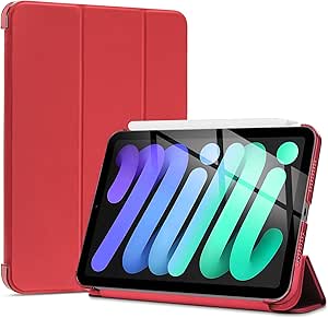 ProCase Smart Case for iPad Mini 6 8.3 Inch 2021 iPad Mini 6th Generation Case, Hard Back Cover Cases for 2021 iPad Mini 8.3" 6th Gen A2567 A2568 A2569 -Red