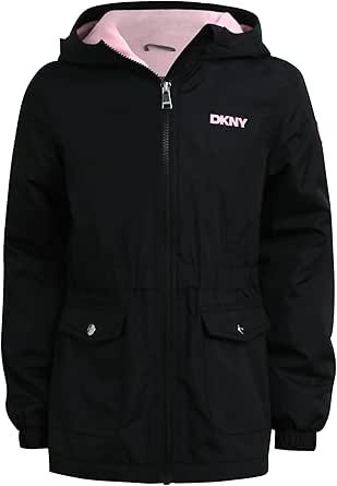 DKNY Girls Jacket - Soft Polar Fleece Jacket Zip Up Hoodie for Girls - Athletic Medium Weight Full Zip Hoodie Jackets (8-20)