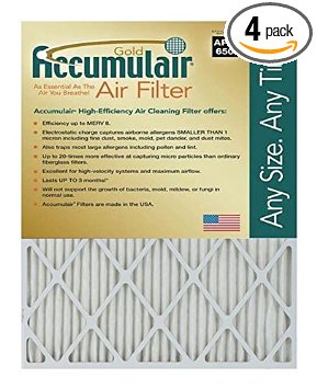 Accumulair® Gold 14x18x1 (Actual Size) MERV 8 Air Filter/Furnace Filters (4 pack)