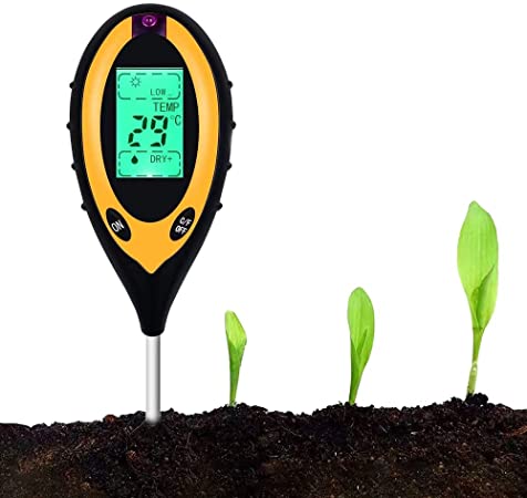 OCEST 4 in 1 Soil Tester, Soil Moisture Meter, Temperature,Light and PH Acid Tester for Plant Soil, Farm, Garden, Lawn Indoor/Outdoor,Dry Cell