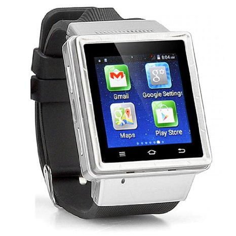 Android Ultra-SmartWatch (Black Case, Black Strap) : SmartWatch with Quad-Band GSM Bluetooth Cell Phone, WI-FI, Built-In GPS, Music and Video Multimedia Player, FM radio, Camera, etc (Includes 8GB Flash Micro-SD Card, and Micro/Nano-to-Mini SIM Card Adapters)