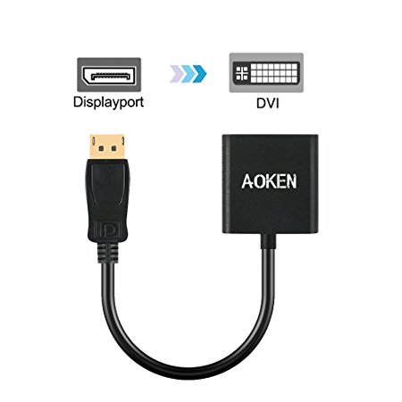 DP to DVI, Aoken Gold Plated DisplayPort to DVI Cable (Adapter)