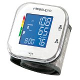 MeasuPro Wrist Digital Blood Pressure Monitor with Heart Rate Monitor Hypertension Color Alert Display Two User Modes IHB Indicator and Memory Recall