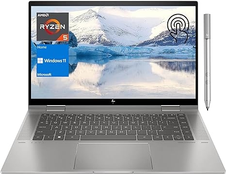 HP Envy x 360 Touchscreen 2-in-1 Laptop, 15.6" FHD 1920 * 1080 Touchscreen 60Hz, AMD Ryzen 5 7530U (Beat i7-1165G7), 32GB RAM, 1TB SSD, Backlit KB, Stylus Pen, HDMI, Wi-Fi 6, Windows 11 Home, Grey