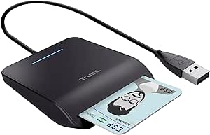 Trust Primo Smartcard-Leser, DNI, konform mit FIPS 201, FIPS TAA und ISO 7816 Klasse A, B, C, 100 cm Kabel, USB Plug & Play, schwarz