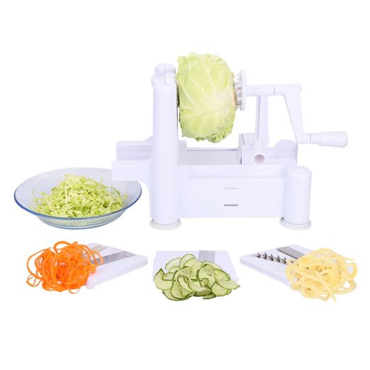 Energup Tri-Blade Spiral Vegetable Slicers- Zucchini Spaghetti Pasta Noodle Maker-Included 3 Sets of Stainless Steel blades