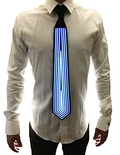 WDCS El Sound and Music Activated LED Light Flashing Party Toy Neckties For Rave EDM Clubbing and Halloween (Diamond Pattern)