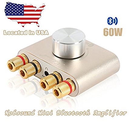 Nobsound® Nobsound® Hifi Mini Bluetooth Music Audio Stereo Receiver Fit for Sound System/ Headphone Amplifier Hifi Stereo Power AMP 30w 30w_ (Gold)